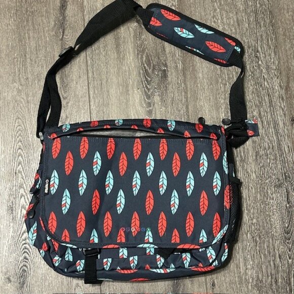 J WORLD New York Large 15" Messenger Laptop Bag MINT! Leaves - Picture 1 of 8